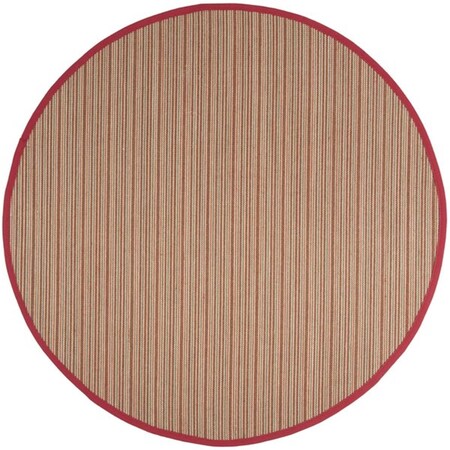 Safavieh 6 x 6 ft. Natural Fiber Power Loomed Round Area Rug, Brown and Red NF132B-6R